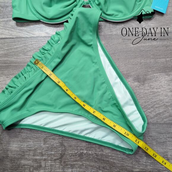 Cupshe High Waist Underwire Ruffle Bikini Swimsuit Size S - Picture 5 of 6